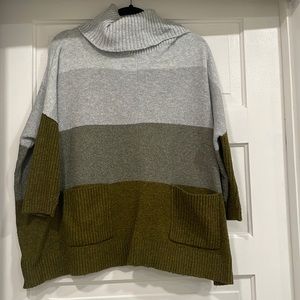 Loft Cowl Neck Block Sweater
